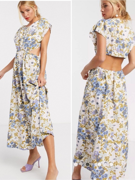 & Other Stories Dresses & Skirts - BOGO! & Other Stories Floral Print Midi Cut-Out Dress Size 2 / 36